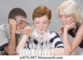 Children doing an experiment