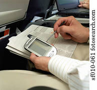 empresarios, en, un, avión