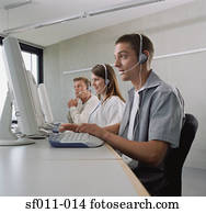 Three call centre operators