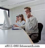 Three call centre operators