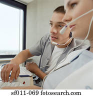 Two call centre operators