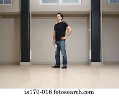 Man in an empty office space