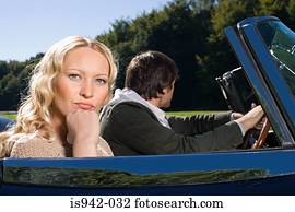 Couple in convertible