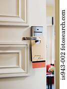 sinal, ligado, quarto hotel, porta