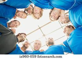 Football team from below