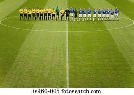 Football teams on the pitch
