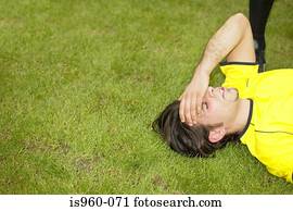 Injured footballer