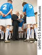 treinador, com, equipe futebol