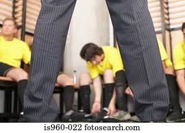 treinador, em, a, lugar variável