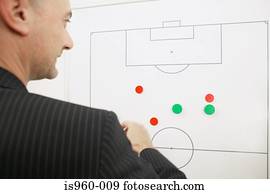 treinador futebol americano, pensando, de, estratégia