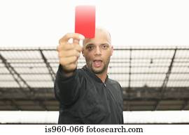 árbitro, dar, cartão vermelho