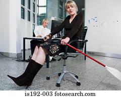 fraurudern, in, büro