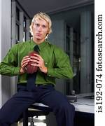 Man holding american football