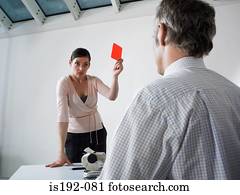 saliência, dar, a, cartão vermelho