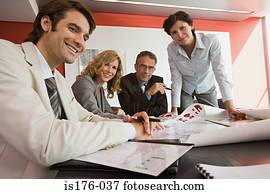 Businesspeople with plans