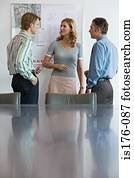 Colleagues discussing plans