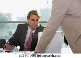 homem negócios, e, gerente