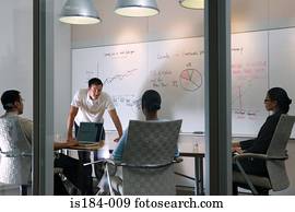 colegas, em, um, reunião