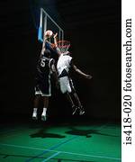 Rival basketball players