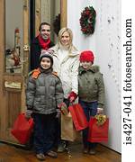 famille, retourner, maison, depuis, noël commercial