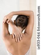 Young woman stretching