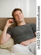 Man on cellular telephone