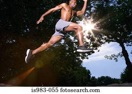Man leaping