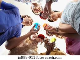 Friends having a variety of drinks