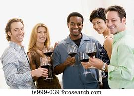 Friends wine tasting