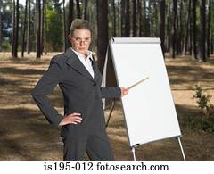 executiva, fazendo, apresentação