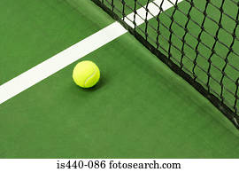 bola tênis, ligado, corte