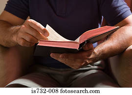 Man reading a bible