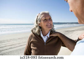 Senior couple on beach