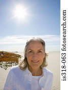 Senior woman on beach