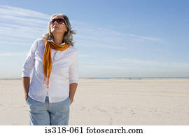 Senior woman on beach