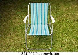 deckchair, ligado, um, gramado