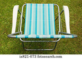 um, deckchair, ligado, a, gramado