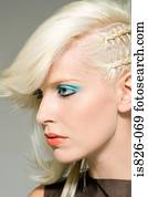 Woman with funky hairstyle