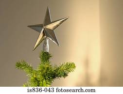 Star shape on top of christmas tree