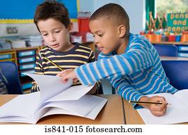 menino, ajudando, amigo