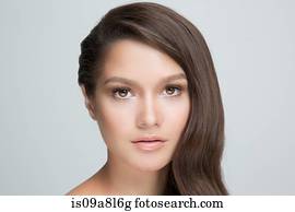 Portrait of woman with brown hair