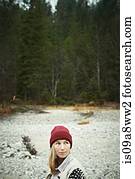 Portrait of woman in remote setting