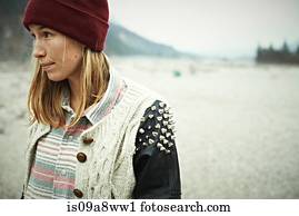 Portrait of woman in remote setting