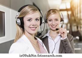 kall senter, lag, slitasje, headsets