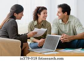 Couple with a financial advisor