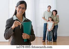 familie, in, ihr, neues heim