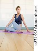 Woman in a yoga position