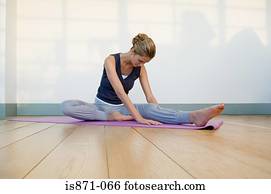 Woman in a yoga position