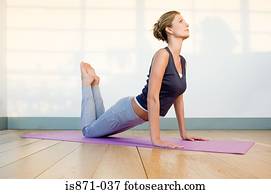 Woman in yoga position