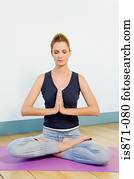 Woman in yoga position